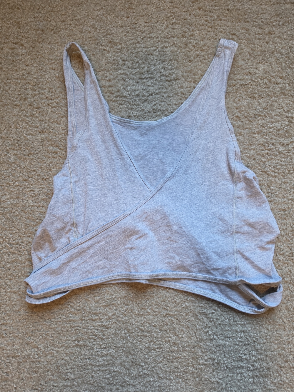 Heathered Gray Wrap-Around Cropped Tank Top